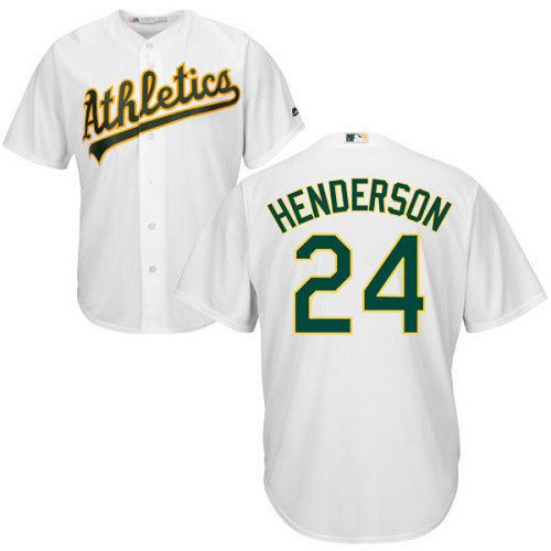 Men's Oakland Athletics Rickey Henderson Replica Home Jersey - White